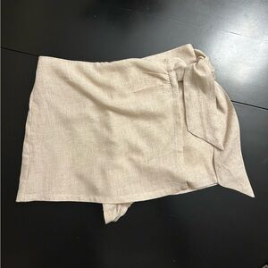 Beige Linen Pink Lily skort